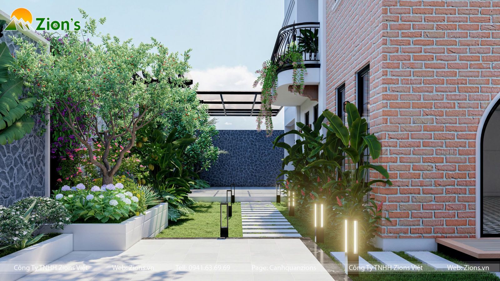 Thiết kế sân vườn biệt thự phong cách nhiệt đới (tropical garden)